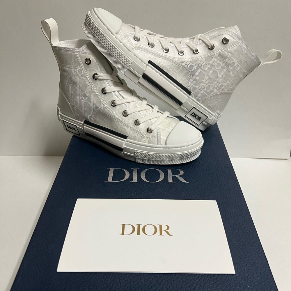 Dior B23 High Sneaker All White Black High Top Christian Dior EU 39 Women